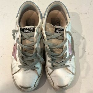 Golden Goose White Sneakers with Pink Star